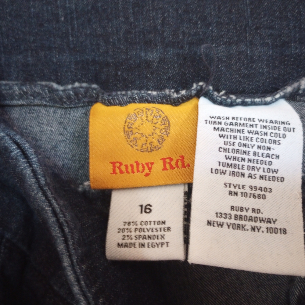 Ruby Rd. Blue Straight Leg Jeans Classic Style - Picture 2 of 4